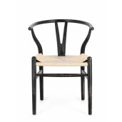 Set 2 scaune negru natur Artemia 50x49.5x77 cm
