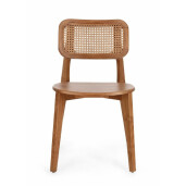Set 2 scaune lemn rattan maro Abby 52x56x83.5 cm