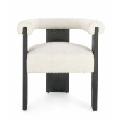 Fotoliu lemn negru textil crem Agape 70x60x71 cm