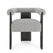Fotoliu lemn negru textil gri Agape 70x60x71 cm