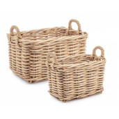 Set 2 cosuri ratan natur Malang 49x36x30 cm, 58x43x35 cm