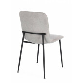 Set 4 scaune otel negru textil gri Rinas 44x56x81 cm
