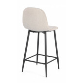 Set 2 scaune bar otel negru textil bej Irelia 46x39x92 cm