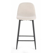 Set 2 scaune bar otel negru textil bej Irelia 46x39x92 cm