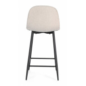 Set 2 scaune bar otel negru textil bej Irelia 46x39x92 cm