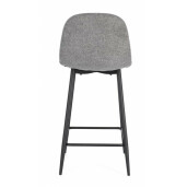 Set 2 scaune bar otel negru textil gri Irelia 46x39x92 cm