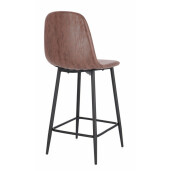 Set 2 scaune bar otel negru piele ecologica cognac Irelia 46x39x92 cm