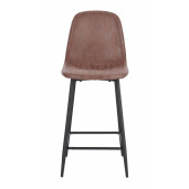 Set 2 scaune bar otel negru piele ecologica cognac Irelia 46x39x92 cm