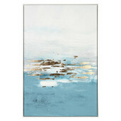 Tablou canvas in ulei albastru auriu 82.6x4.3x122.6 cm