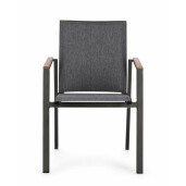 Set 16 scaune gradina gri antracit Cameron 59x61x88 cm