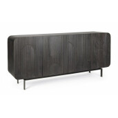 Comoda 4 usi lemn mango negru Orissa 180x42x82 cm