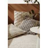 Set 2 perne podea poliester alb natur Chandier 80x80 cm