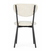 Set 2 scaune otel negru textil crem Ludmilla 47x50x77.5 cm