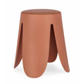 Taburet piele ecologica caramiziu Imogen 37x47 cm