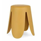 Taburet piele ecologica galbena Imogen 37x47 cm