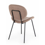 Set 2 scaune otel negru textil maro Maddie 52x59.5x79.5 cm