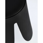 Taburet piele ecologica neagra Imogen 37x47 cm