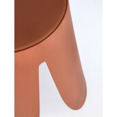 Taburet piele ecologica caramiziu Imogen 37x47 cm