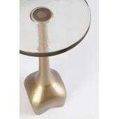 Masuta otel aluminiu auriu sticla Zayla 28x57 cm