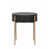 Masuta mdf negru otel cupru Darcy 40.5x47 cm