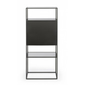 Raft otel negru sticla Hydra 55x30x132.5 cm