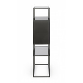 Raft otel negru sticla Hydra 55x30x132.5 cm