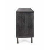 Comoda 4 usi lemn mango negru Orissa 180x42x82 cm
