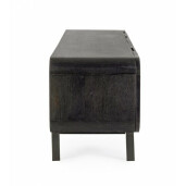 Comoda TV 3 usi 2 sertare lemn mango negru Orissa 172x44x55 cm