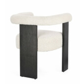 Fotoliu lemn negru textil crem Agape 70x60x71 cm