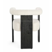 Fotoliu lemn negru textil crem Agape 70x60x71 cm