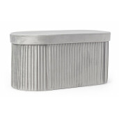 Banca catifea gri Jocelyn 76x38x38 cm