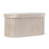 Banca catifea bej Jocelyn 76x38x38 cm