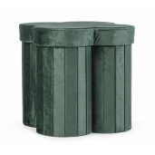Taburet catifea verde Jocelyn 40x40x40 cm