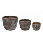 Set 3 ghivece flori teracota maro Duyen 39x31 cm, 30x24 cm, 21x18 cm