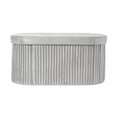 Banca catifea gri Jocelyn 76x38x38 cm