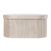 Banca catifea bej Jocelyn 76x38x38 cm