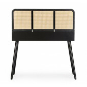 Consola 2 sertare mdf negru ratan natur Josine 100x40x78 cm