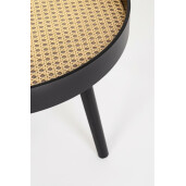 Masuta mdf negru ratan natur Josine 50x50x45 cm