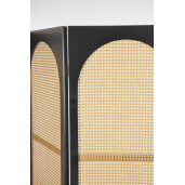 Paravan lemn negru ratan natur Josine 150x2x180 cm