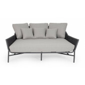 Pat de zi gri Everly 166x153x82 cm