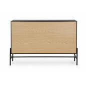 Comoda 1 usa 3 sertare lemn negru natur Allycia 124x40x81.5 cm