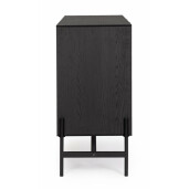 Comoda 1 usa 3 sertare lemn negru natur Allycia 124x40x81.5 cm