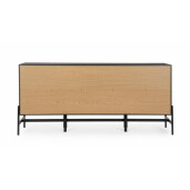 Comoda 2 usi 3 sertare lemn negru natur Allycia 164x40x75 cm