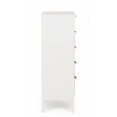 Comoda 5 sertare lemn alb natur Charley 40x30x92 cm