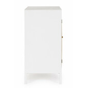 Comoda 4 sertare 1 usa lemn alb natur Charley 80x40x82 cm