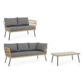 Set mobilier gradina Burrel 118x71x66 cm, 175x71x66 cm, 100x60x35 cm