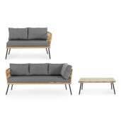 Set mobilier gradina Burrel 118x71x66 cm, 175x71x66 cm, 100x60x35 cm