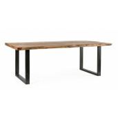 Masa fier negru lemn maro Nottingham 220x100x77 cm