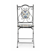 Set 2 scaune gradina fier ceramica Mykonos 38x46x92 cm