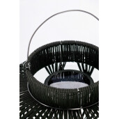 Set 4 lampi solare otel negru Nikhita 28.5x29-41 cm